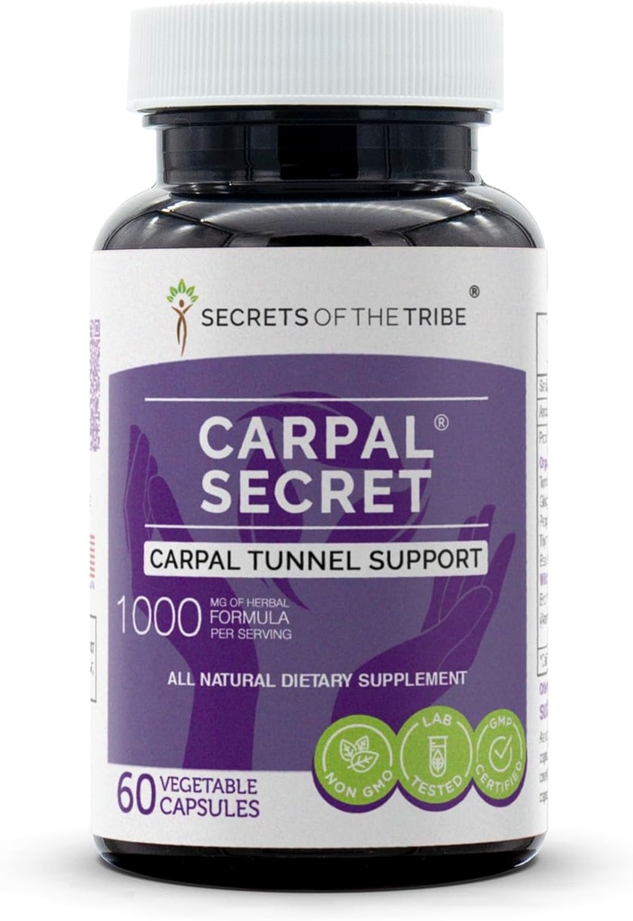 Secrets of the Tribe - Carpal Secret, Carpal Tunnel Support, Herbal Supplement Blend (60 Capsules)