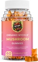 Nyum Nutrition Organic MYCO-X Mushroom Gummies, 10-in-1 Formula, Pineapple Twist, 60 Count, Orange/Pink