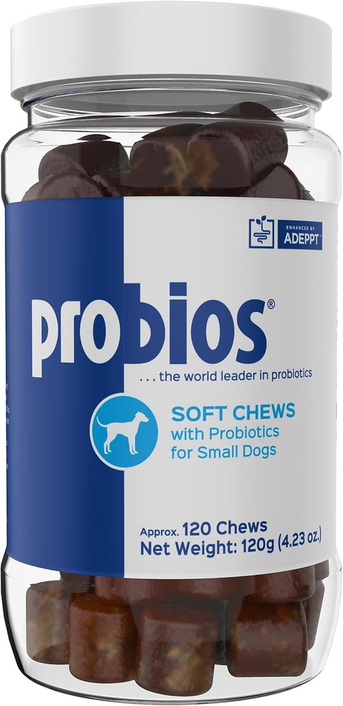 Probios šunims Minkšti Chews, Probiotikai šunims, Kasdien papildas gut Health, Digestion & Imuninė parama, Smulkių veislių, 4.23oz
