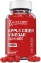 Justified Laboratories Apple Cider Vinegar Gummies 1000MG ACV Made from The Mother with Pomegranate Juice Beet Root B12 60 Gummys