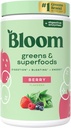 Bloom Nutrition Superfood Green Mill, Digestic Enzymes with Probiotics and Prebiotics, Gut Health, Bloating Relief for Women, Chlorella, Green Juice Mix with Beet Root Pudras, 25 SVG, Berry