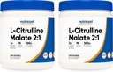 Nutricost L-Citrulline Malate 300G (2 Pack) - Pure L-Citrulline Powder, 3000mg Per Serving - L-Citrulline Malate