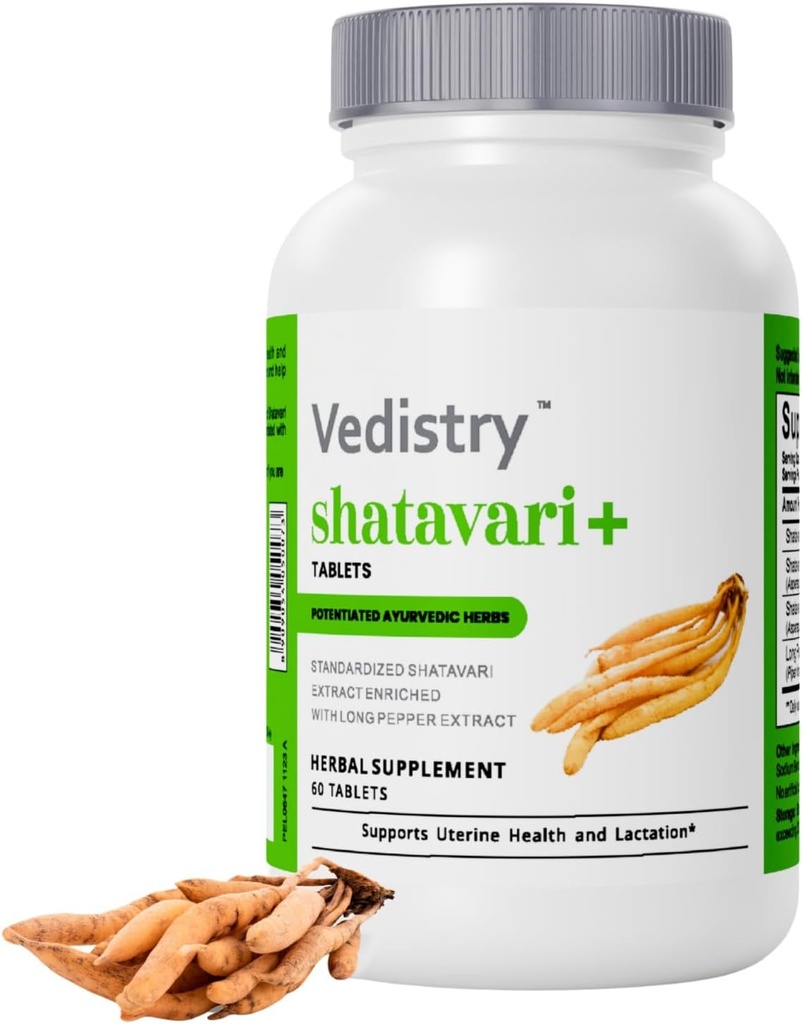 Shatavari Root Extract Tablets for Women | Hormonal Balance & Fertility Support | Lactation & Uterine Health Supplement | 1100mg with Long Pepper | 60 Vegan Tablets