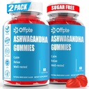 Ašwagandha Gummies Cukraus nemokamai moterims vyrams, High potency Ashwagandha šaknų ekstrakto papildai su L- Theanine GABA ramunėlių Turmerijos Vitaminas D3 B12 suaugusiesiems Stress Vegan (Mišri uodegėlė)