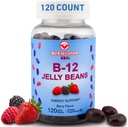 B12 Želė Pupelės - Chewable Vitaminai Gummies vaikams - Vaikų vitaminų papildai - Vegano energijos B12 guminis priedas - 120 Berry Pupelės