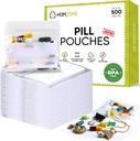 Homezome Pill Pouch Bags 6 mil Pack of 500- BPA Free 3x2.75 inches Reusable Pill Pouches for Medicine with Write on Label Clear Small ziplock Bags for Pills, Jewelry and Travel Pill Organizer