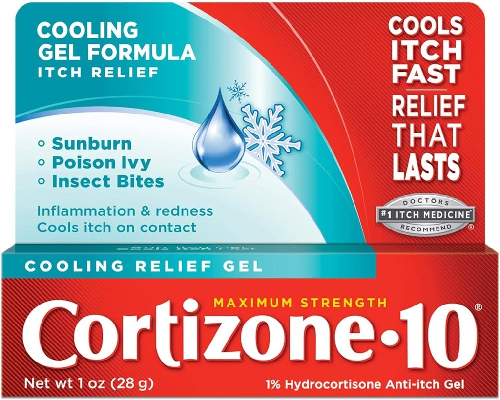 CORTIZONE-10 Aušinimo priemonės nuo Itch gelo, 1 Oz (4 vienetų pakuotė)