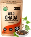 Organic Chaga Grybų Milteliai - Fine Mills to Make Chaga Arbata for Immune Defence and More Energy, Organic Chaga is Wild Grown and continuoly Harved in Europe, Certified USDA Organic, 100 Servings