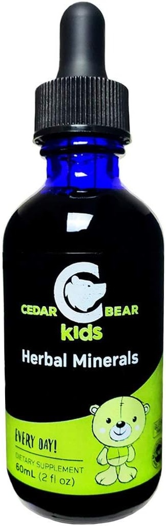 Cedar Bear Žolinių Mineralai vaikams skystų Žolinių papildas, kuris padeda kurti sveiką kūnus, Minds, ir stiprios imuninės sistemos 2 Fl Oz