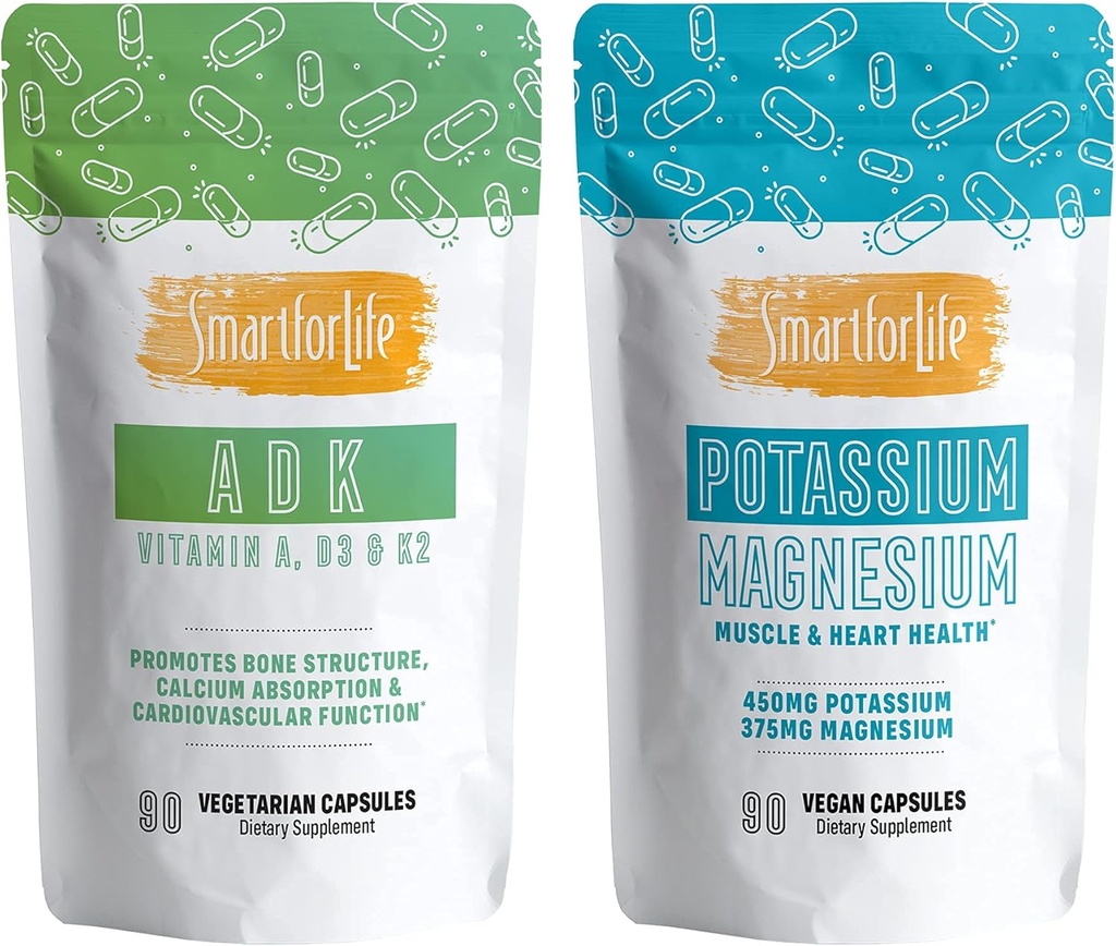 Smart for Life Potassium Magnesium & Vitamins A,D3, K2 90 Count