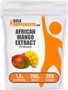 BulkSupples.com African Mango ekstraktas Milteliai - Irvingia Gabonensis, African Mango milteliai - Gluten Free, 1,2g per Serving, 250g (8,8 oz) (Pakuotė 1)