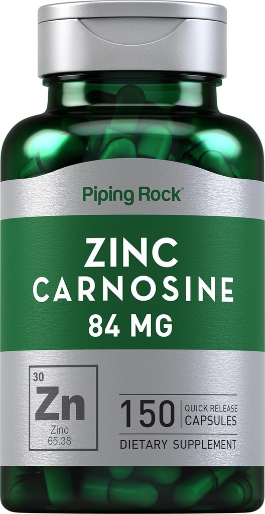 Piping Rock Cinko Carnozine Addiction124; 84mg Ş124; 150 Capsules Ş124; Non-GMO, Gluten Free