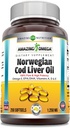 Nuostabi omega Norvegijos Menkės kepenų aliejus 1250 Mg Softgels Addition, EPA, DHA, Vitaminas A, vitaminas D & Vitaminas E (Orange, 124; 250 Count)