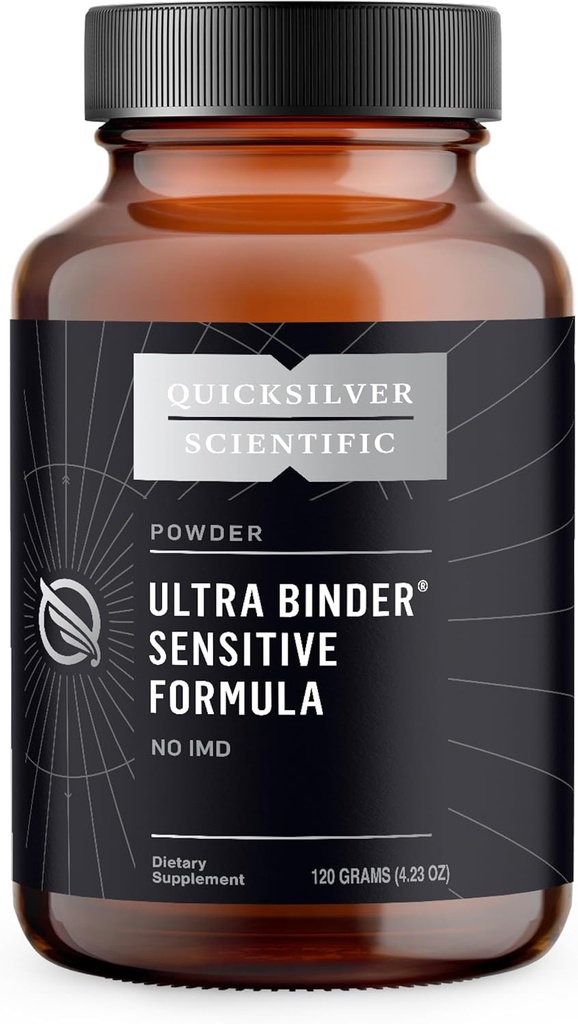 Quicsilver Scientific Ultra Binder Jautri Formulė - Gamtos sveikatos papildas su aktyvuota anglies, Bentonite Clay - Valymo paramos milteliai (120g)