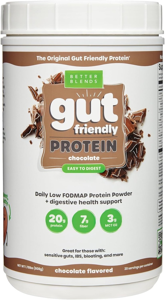 Kolagenas Peptides ir avižų baltymai Pauder- Low FODMAP Sertifikuotas, Diary-Free, Soy- Free, 100% Gut- Friendly ir Non- Bloating, Originalus Šokoladas, 20 Paslaugos