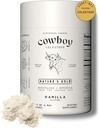 Cowboy Colostrum Milteliai - Galvijų kolazija Milteliai moterims ir vyrams - Pirmoji melžimo diena visos kolastros - Grass Fed Colostrum Priedas Gut Health, Immunity, Oda & Plaukų (Vanilla 40 Servings)