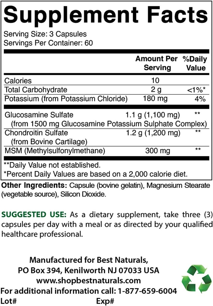 Geriausi natūralūs gliukozaminai Chondroitinas ir MSM & Vitaminas K2 (MK7) su D3