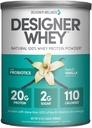 Designer Wellness Designer Whey Natural 100% Išrūgų baltymų milteliai su probiotikai, Pluoštas, ir Key B- Vitaminai energijos, nemokamai, ne GMO, prancūzų Vanilla 12 oz
