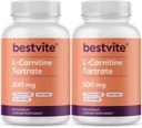 BESTVITE L- karnitino tartrato 500 mg vienoje kapsulėje (240 kapsulių) (120x2) - be staaratų - ne GMO - be gluten