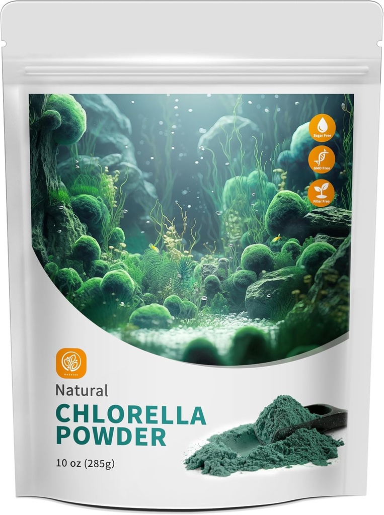 Chlorella milteliai Natūralus su 10 oz - Chlorofilo milteliai, Palaiko imuninę sistemą ir kepenų funkcija, Laikyti jaunimo, Veganas, turtingas Vegano baltymų ir vitaminų.