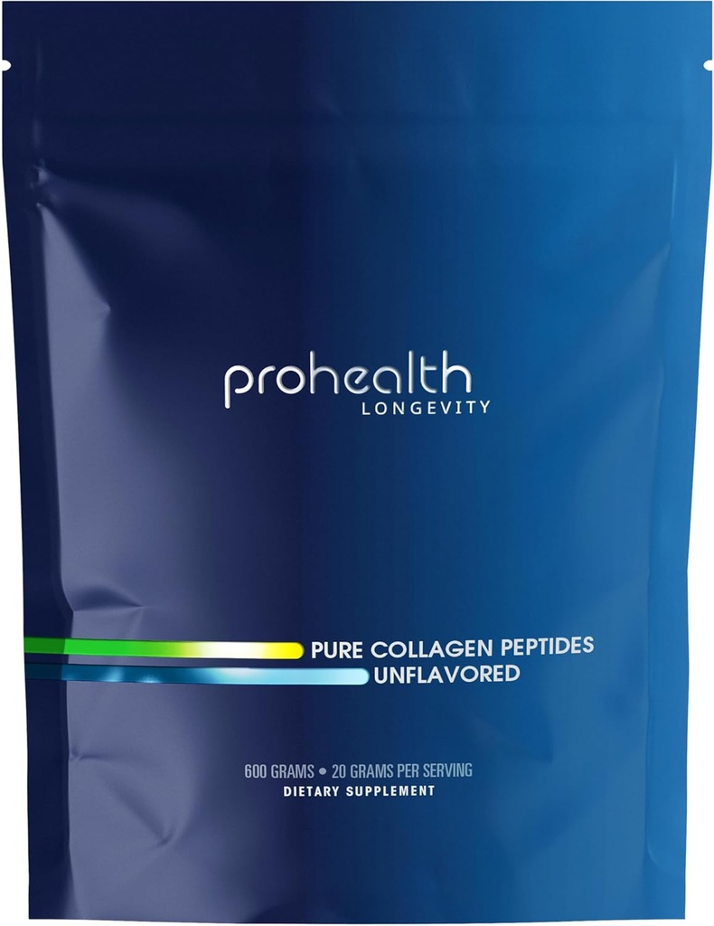 ProHealth Pure Collagen Peptides Mill, 600 Grams SmithKline 124; Palaiko plaukų, nagų, odos, kaulų, sąnarių sveikatos, ir ilgaamžiškumo, ® 124; Gras- Fed, Pasture- Paaukštintas guma 124; Zero Sugar, Nearomatizuotas guma 124; Third- Party Teed