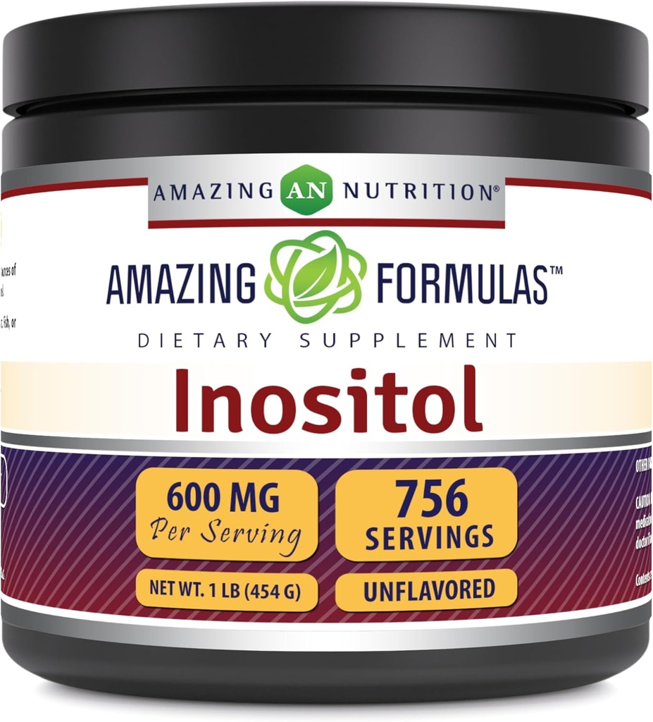 Amazonės formulės Inozitol miltelių papildas - 124; 600 Mg vienam servinčiam - 124; Unfavored - 124; 1 Lb (454 Grams) -124; Non-GMO - 124; Gluten- Free - 124; Pagaminta JAV
