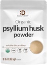 DEGIMO PARAMA Organic Psyllium Husk Mills, 3lbs (48oz) - Nespalvotas augalas pagrįstas tirštas mitybos pluoštas - Gut & Digestion Health - Puikus kepimas & Virimas - Keto Friendly, Gluten Free, Non- GMO