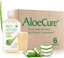 AloeCure USDA Organic Aloe Vera sultys Pagaminta per 12 valandų derliaus - Pure Aloe sultys Natūralus Digestion, Imuninė sistema ir subalansuotas Stomach Rūgštingumas, 6 x 500 ml Buteliai
