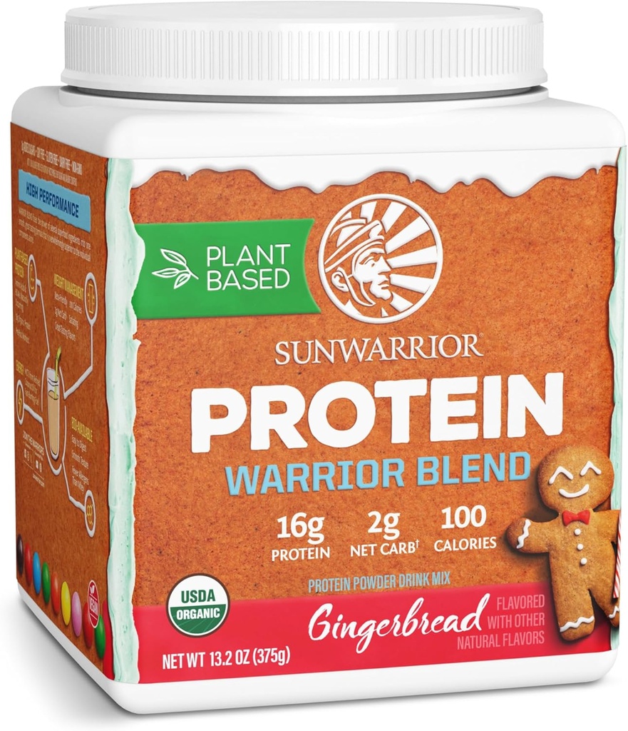Organinių augalų baltymų milteliai ® 124; Vegano organinio baltymo milteliai Gingerbread Flavored su BCAA Amino rūgštys ir Hemp Seed Pea Blend ® 124; Non- GMO Soy Dairy Filer & Gluten Free (Gingerbread, 15 Servings)