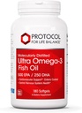 Protokolas Ultra Omega- 3- 500 mg EPA & 250 mg DHA - Žuvų taukai smegenų palaikymui, širdies ir nervų sistemos sveikatos * - EPA DHA Omega priedas - Non- GMO & Halal - 180 Softgels