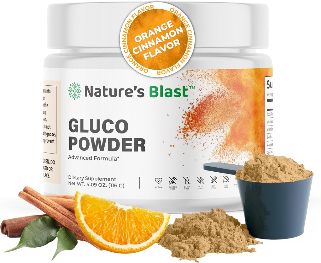 Gluco-Powder with White Mulberry Extract & Ceylon Cinnamon - Organic Metabolic Wellness Blend for Energy & Vitality, 1 Bottle