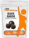 BulkSupples.com Black Radish ekstraktas milteliai - Ispanijos juodojo ridiko priedas, žolelių priedas - Vegan & Gluten Free, 1g per Serving, 100g (3.5 oz) (1 rinkinys)