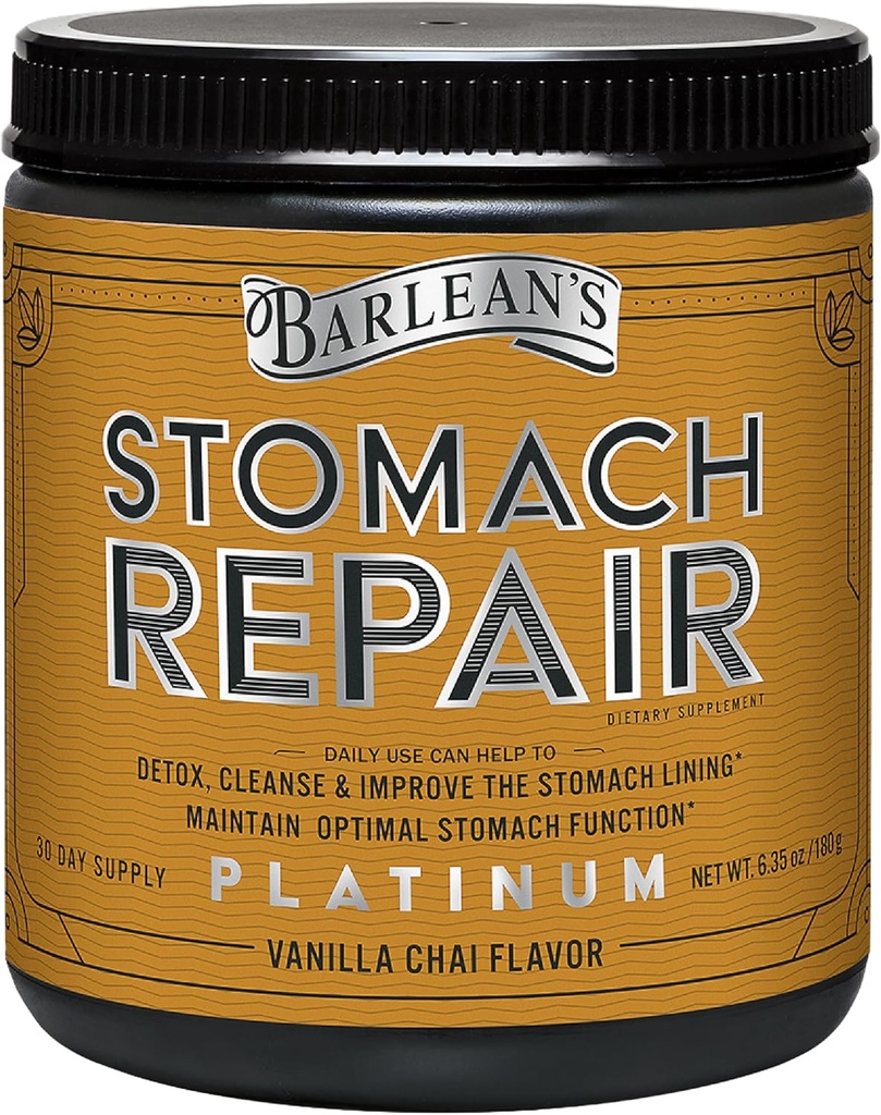 Barlean 's Stomach Remonto Gut Health Miltelių papildas, Pluoštas ir Digiminė paramos papildai Blend Detox ir Cleanse, Vanilla Chai Drinke Mix, 6.35 oz