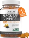 Juodųjų sėklų aliejus Gummies - Natūralus imbieras Ale flavor (Non- GMO & Vegan) Cold- pressed Nigella Sativa Production Pure Black Cumin Seed Oil - 500mg per 2 Gummy Serving