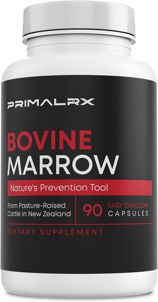 Bovine Marrow: Grass Fed Bone Marrow – Immunity Vitamins/Kidney Support/Blood Circulation Supplements (K2 Vitamin/Calcium Supplement, Collagen Supplements, CLA Supplements) - 90 Capsules