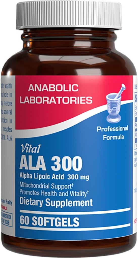 Alfa Lipoic Acid 300 mg - Klinikinė formulė ALA papildas kepenų smegenų Mitochondria energijos antioksidantas & nerve parama - Non- GMO sojos nemokamai ir lengvai nuryti Softgels - 60 Paslaugos