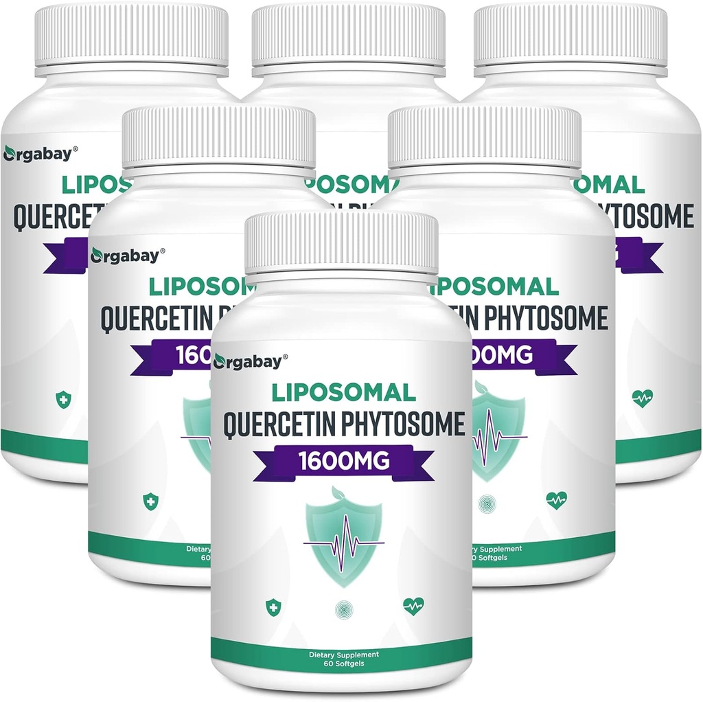 Orgabay Liposominis Quercetin Phytosome 1600 mg, Bromun 200 mg, Cinko 30 mg, Vitaminas C Turmeric 40 mg, Highest Absorbtion, Quercetin Complex, 360 Softgels
