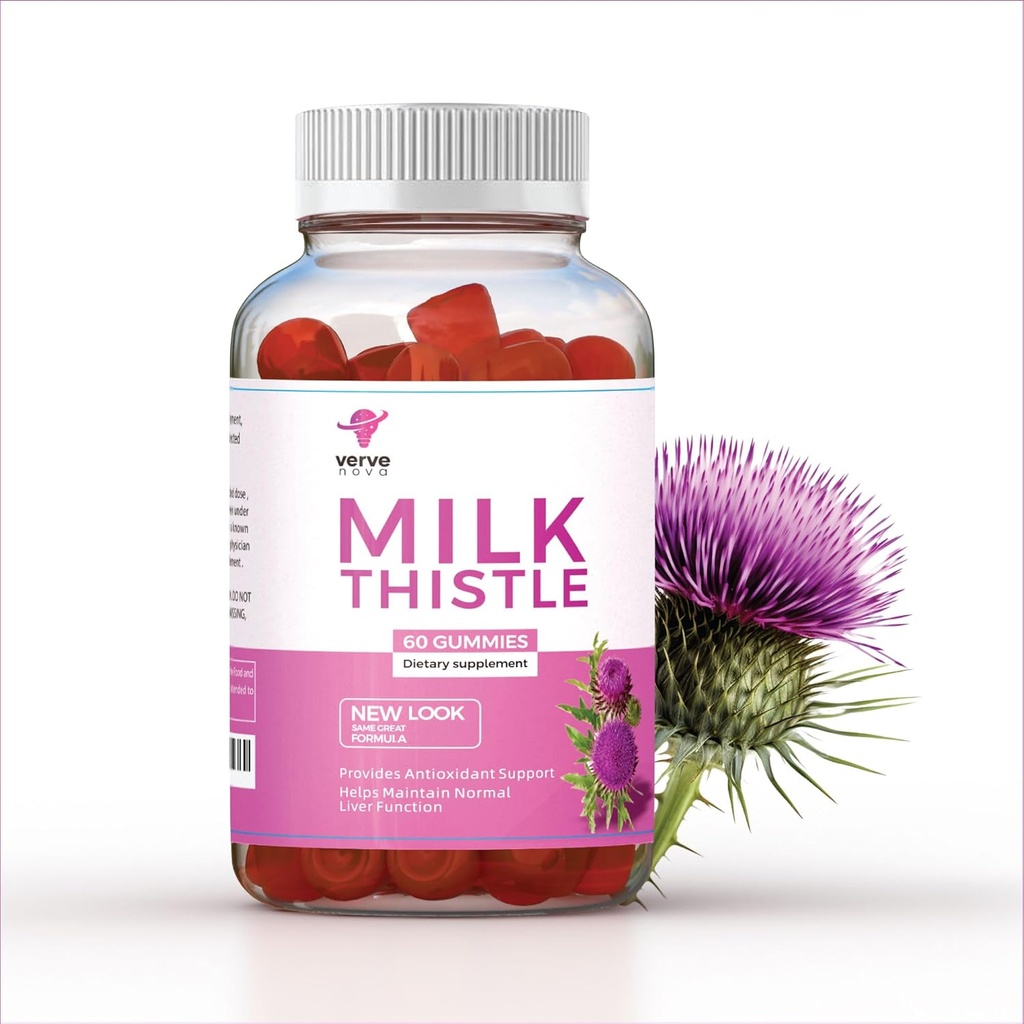 Milk Thistle Supplement Gummies – Liver Health Support, Herbal Antioxidant, Sugar-Free, Vegan, 60 Count