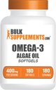BulkSupplemen.com Omega-3 Softgels - iš Algal Oil, Algae Oil Omega 3 Addition - Gluten Free, 1 Softgel per Serving, 180 Count (Pack of 1)