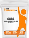 BulkSupplemen.com GABA milteliai - Gamma Aminobutiro rūgštis, GABA priedas, aminorūgščių priedas - Gluten Free, 750mg / serving, 500g (1,1 lbs) (pakuotė iš 1)