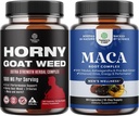 Horny Goat weed su Black Maca Root, Tongkat Ali, Saw Palmetto & Panax Ginseng ekstraktas skirtas Stamina & Energy and Black Maca Root su Sibiro Ginseng Ashwagandha - Vyrų gerovės priedas