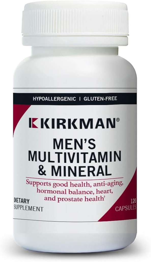 Kirkman 60 to 90 Men’s Multi-Vitamin and Mineral Boost || 120 Vegetarian Capsules || Provides Comprehensive Vitamin and Mineral Support for Senior Men || Gluten and Casein Free