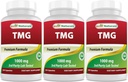 Geriausi natūralūs TMG trimetilglicinas (betaine Bevandenis) 1000 mg - 120 kapsulių - sveiki homocisteino lygiai ir metilo palaikymas (120 skaičius (3 vienetų pakuotė))