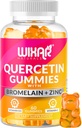 Quercetin Gummies - Quercetin 500mg su Bromelainu, cinku, vitaminu C & D3 - Quercetin Gummy papildai imuninei paramai ir alergijai - Immunity Booster Vitaminai Priedas - 60 Chewable