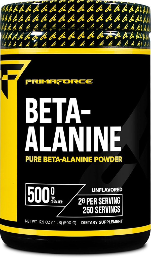 Primaforce Beta Alanine milteliai 500 Grams (1.1lbs) Unfavored - Pre Workout and Post Workout Addition