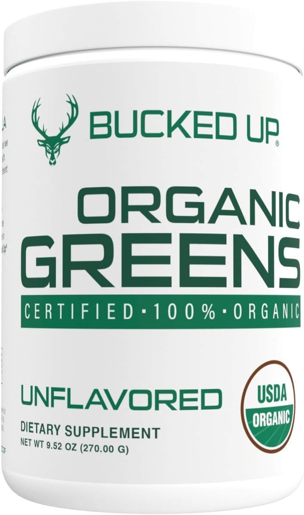 Greens Superfood Powder Unflavored | 8 Most Essential Mixed Greens | Certified 100% Organic | Chlorella, Spinach, Kale, Spirulina, Alfalfa, Broccoli, Wheat Grass, & Barley Grass | 30 SERV | 9.52 OZ
