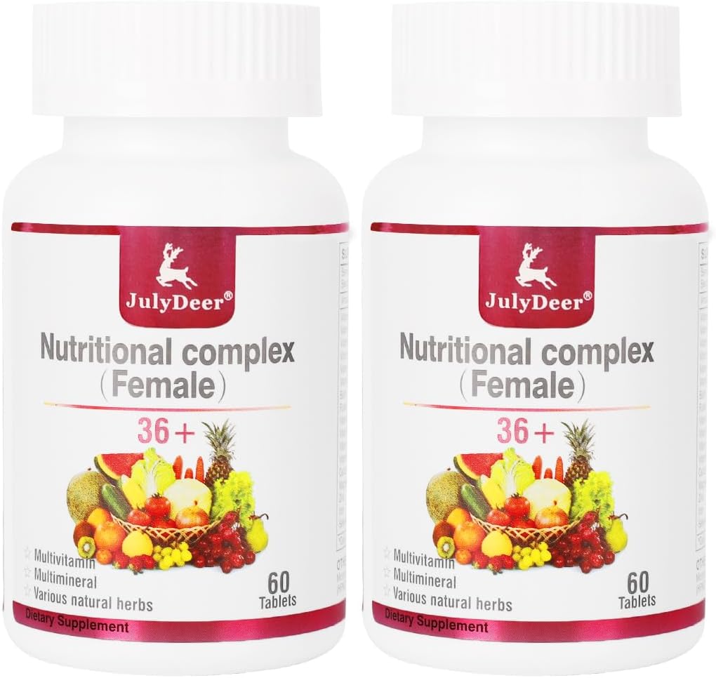 Viena dieninė tabletė Multivitaminas moterims - pilnas Multimineralinis su vitaminu A, C, D, E ir B kompleksas, Cinkas & Daugiau moterų imunitetas, Plaukų, odos ir nagų, Digestion + Vegetarian - 2 Buteliai