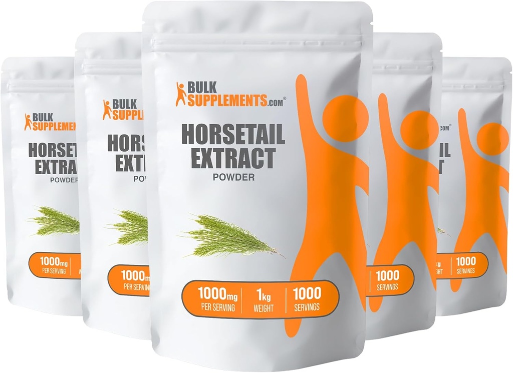 BulkSupplesscom Horsetail ekstraktas Milteliai - Horsetail Addition, iš Horsetail Herb - Silica papildai, Gluten Free, 1000mg per Serving, 5kg (11 lbs) (Pakuotėje 5)