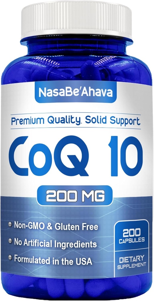 CoQ10 200 mg kapsulės (124; Vegan Friendly Coenzis Q10 200 mg iš lengvai absorbuojamas Ubiquinone papildas odos širdies ir energijos remti)